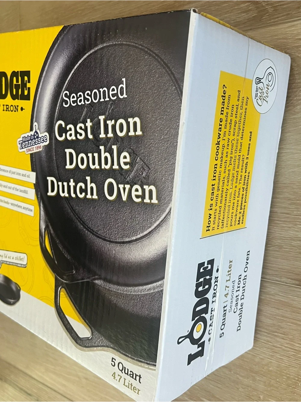 NWT Lodge Cast Iron Double Dutch Oven - 5 Quart